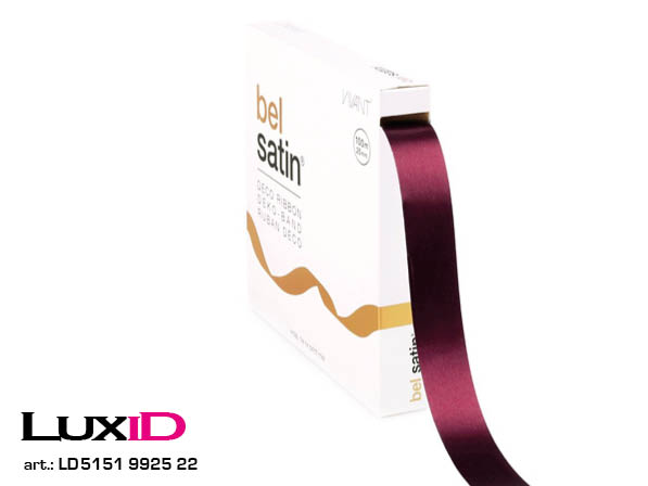 Bel satin 22 wijnrood 25mm x 100m